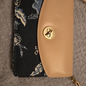 Spartina Elegant Tan and Blue Floral Women's Bag.  New
